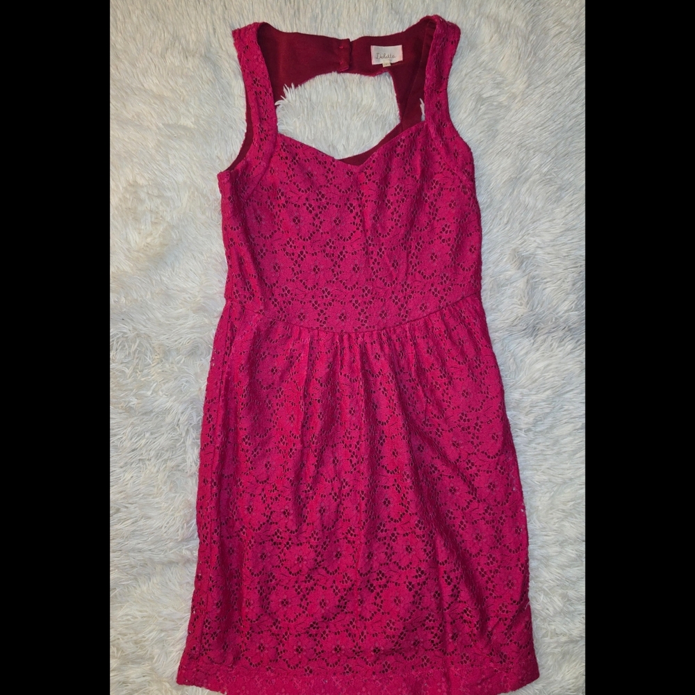 Elegant Pink Lace Dress Deletta By Anthropologie